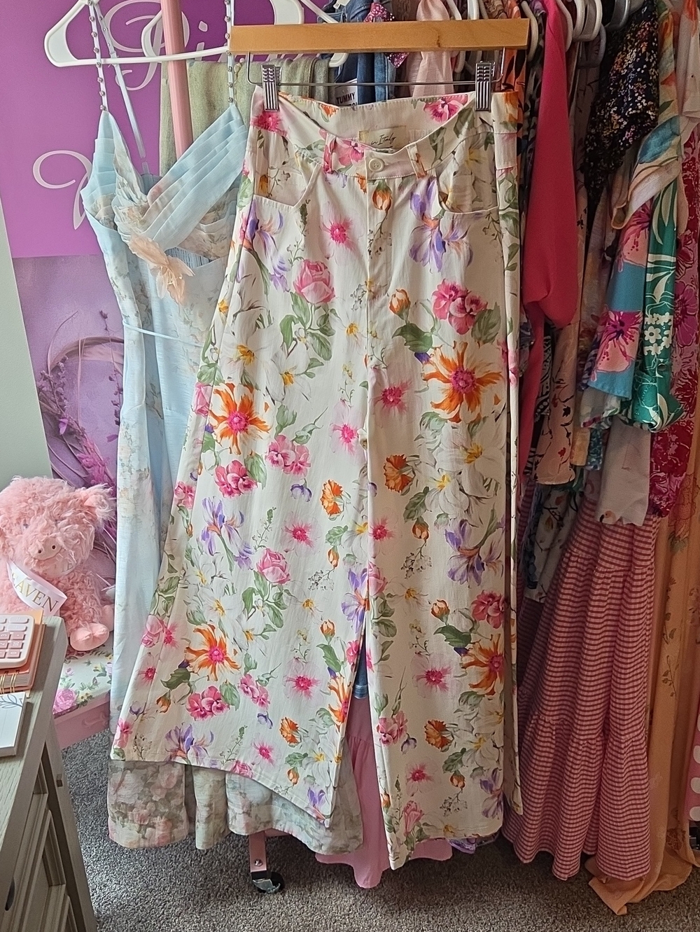 Floral Wide Leg Dress Pants